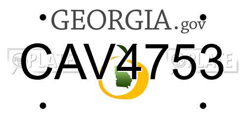 CAV4753 Georgia License Plate