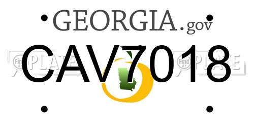 CAV7018 Georgia License Plate