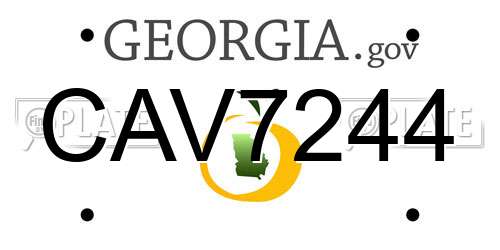 CAV7244 Georgia License Plate