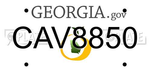 CAV8850 Georgia License Plate
