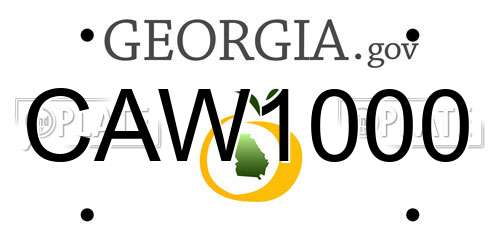 CAW1000 Georgia License Plate