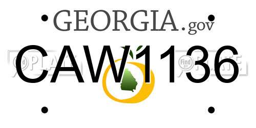 CAW1136 Georgia License Plate