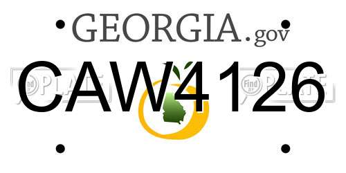 CAW4126 Georgia License Plate