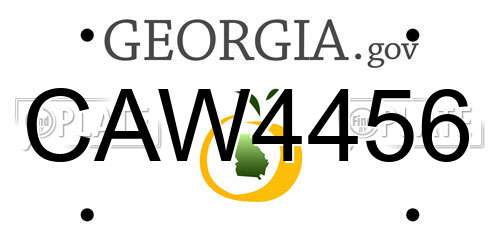 CAW4456 Georgia License Plate