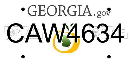 CAW4634 Georgia License Plate