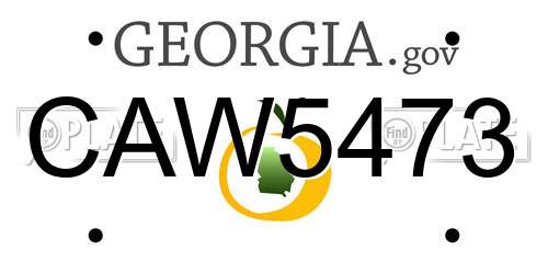 CAW5473 Georgia License Plate