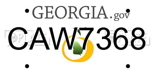 CAW7368 Georgia License Plate