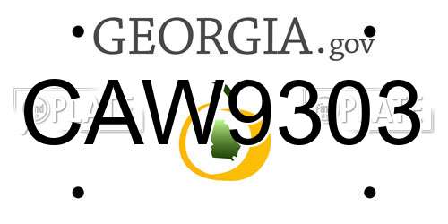 CAW9303 Georgia License Plate