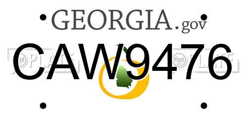 CAW9476 Georgia License Plate