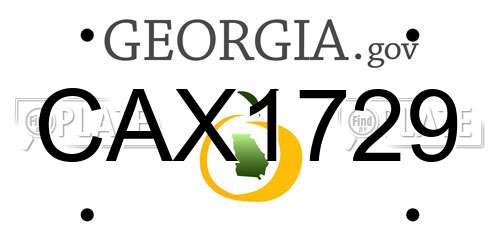 CAX1729 Georgia License Plate