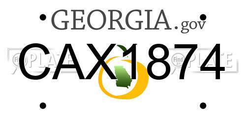 CAX1874 Georgia License Plate
