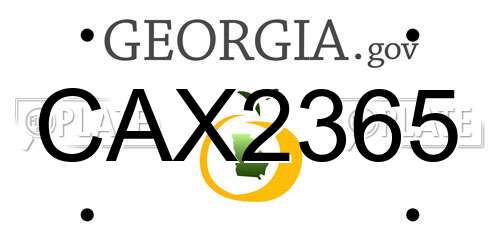 CAX2365 Georgia License Plate