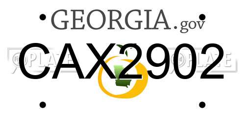 CAX2902 Georgia License Plate