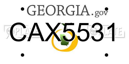 CAX5531 Georgia License Plate