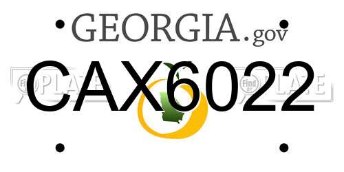 CAX6022 Georgia License Plate