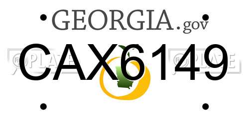CAX6149 Georgia License Plate