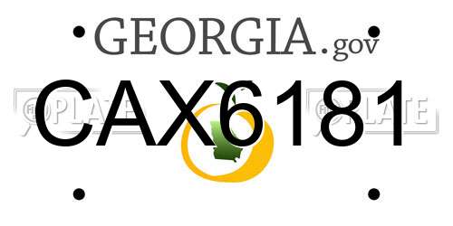 CAX6181 Georgia License Plate