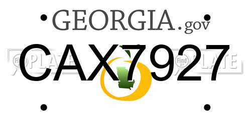 CAX7927 Georgia License Plate