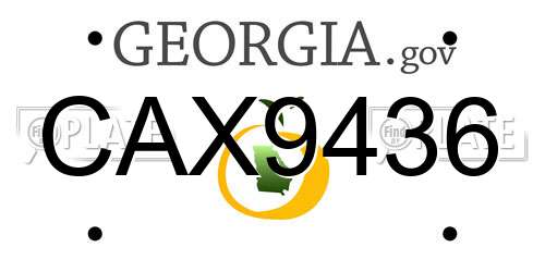 CAX9436 Georgia License Plate