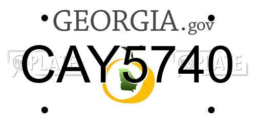 CAY5740 Georgia License Plate