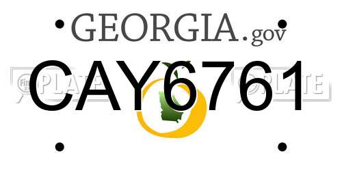 CAY6761 Georgia License Plate