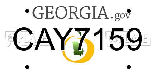 CAY7159 Georgia License Plate