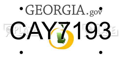 CAY7193 Georgia License Plate