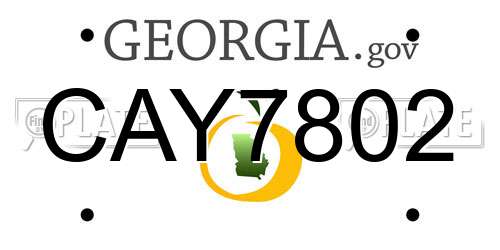 CAY7802 Georgia License Plate