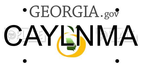 CAYLNMA Georgia License Plate