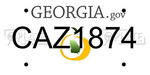 CAZ1874 Georgia License Plate