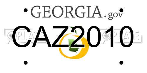 CAZ2010 Georgia License Plate