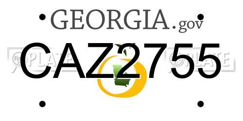 CAZ2755 Georgia License Plate
