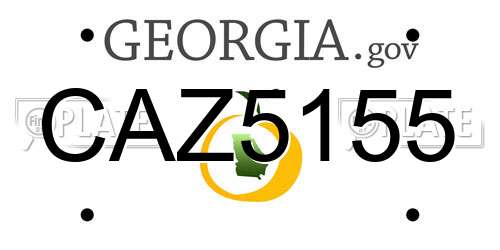 CAZ5155 Georgia License Plate
