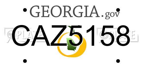 CAZ5158 Georgia License Plate