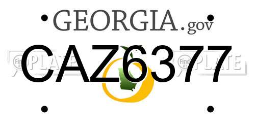 CAZ6377 Georgia License Plate