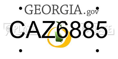 CAZ6885 Georgia License Plate