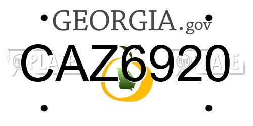 CAZ6920 Georgia License Plate