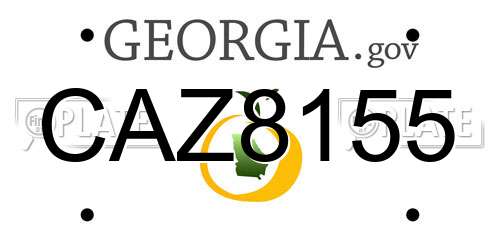 CAZ8155 Georgia License Plate