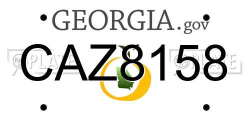 CAZ8158 Georgia License Plate