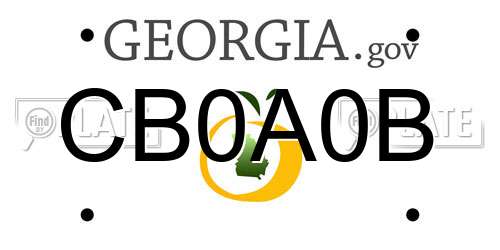 CB0A0B Georgia License Plate