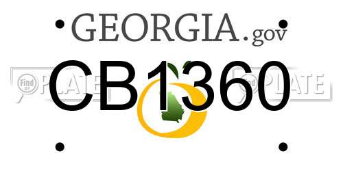 CB1360 Georgia License Plate