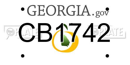 CB1742 Georgia License Plate