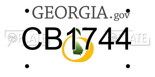CB1744 Georgia License Plate