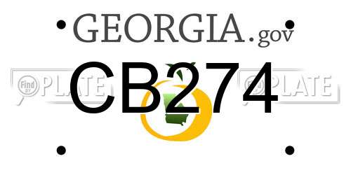 CB274 Georgia License Plate