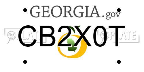 CB2X0T Georgia License Plate