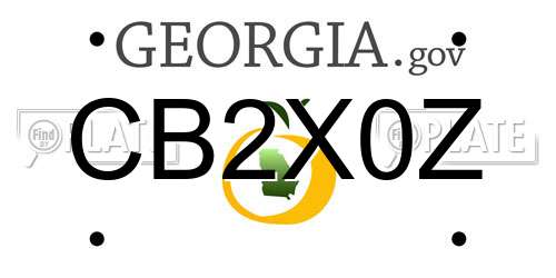 CB2X0Z Georgia License Plate