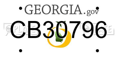 CB30796 Georgia License Plate