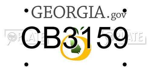 CB3159 Georgia License Plate