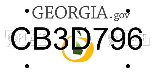 CB3D796 Georgia License Plate