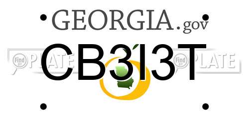 CB3I3T Georgia License Plate